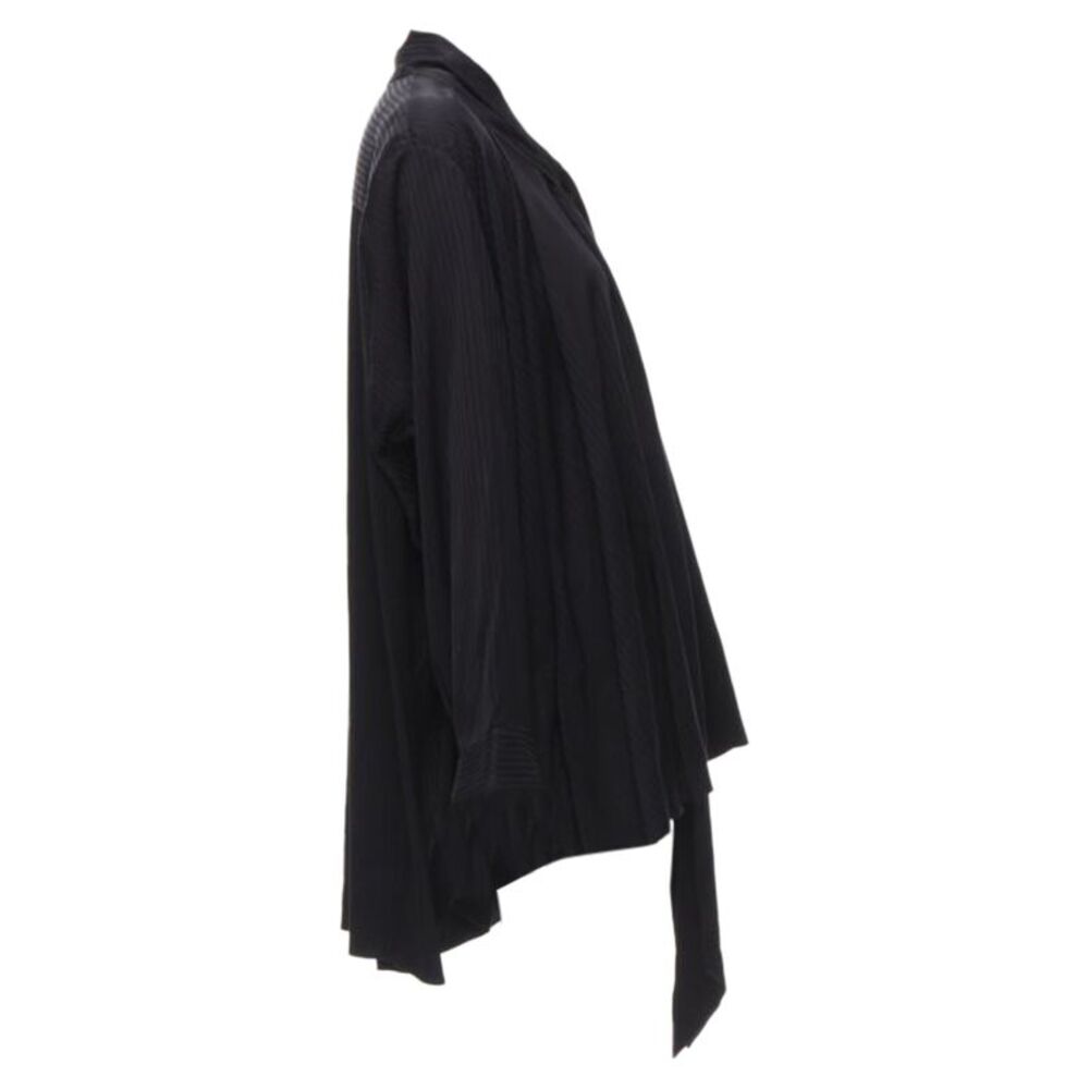 Balenciaga Demna black striped pussy bow cascade hem oversized shirt - Picture 3 of 6